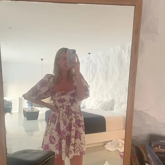 Abercrombie Mini Poplin puff sleeve dress - Picture 2 of 3